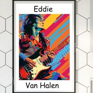 Eddie Van Halen Poster  Rock Guitar Legend Superstar